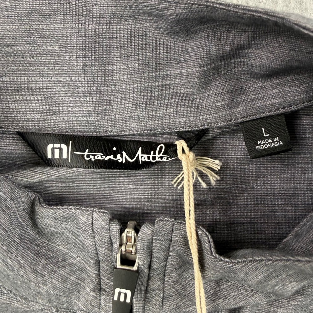 Travis Mathew Shirt Mens Large Gray Performance 1/4 Zip Golf Stretch Pullover - Picture 9 of 13